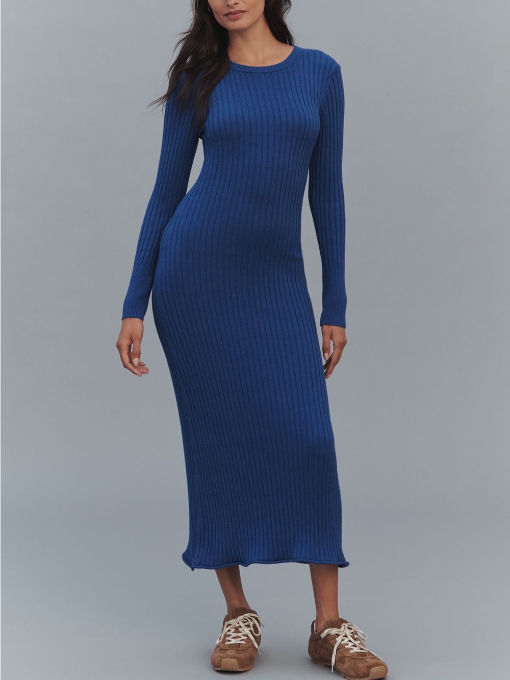 Daily Practice - High Tide Long Sleeve Midi Dress - Blue (Anthropologie)